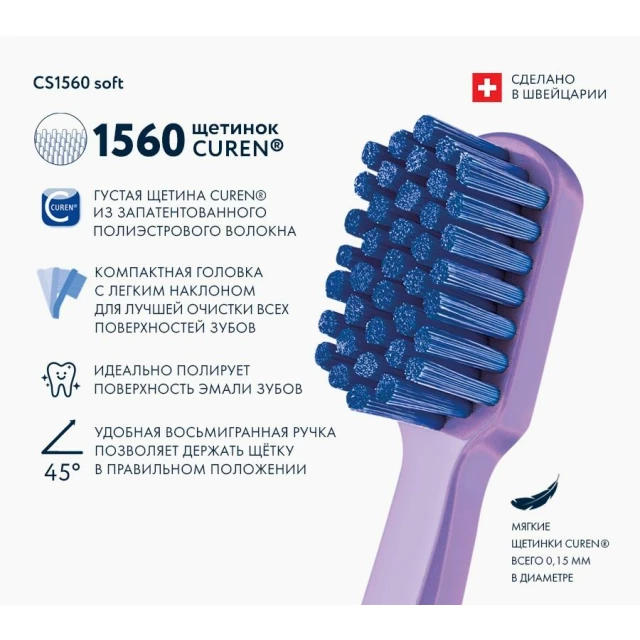 Зубная щетка Soft CS1560 d 0,15 мм (цвет в асс.) - изображение 6