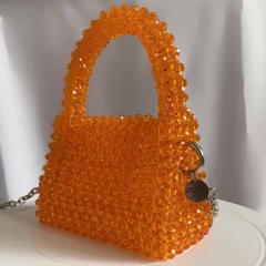 Сумочка Small из хрустальных бусин оранжевая