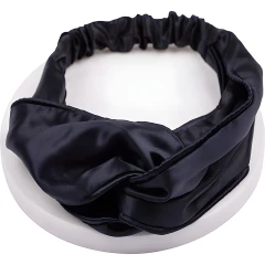 Шелковая повязка-бандо, цвет глубокий черный