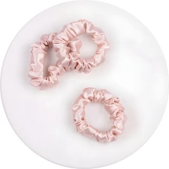 Резинки средние из натурального шелка, цвет розовая пудра