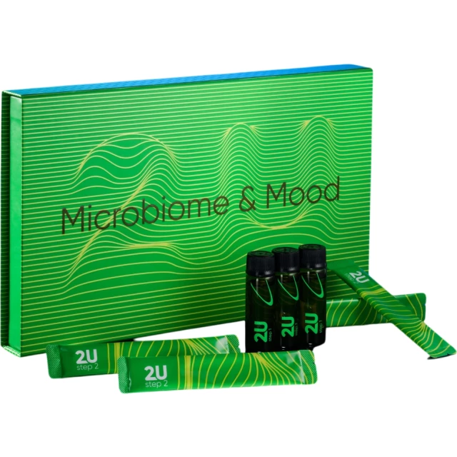 Microbiome&Mood БАД для восстановления микробиома кишечника 14 флаконов и 14 стиков