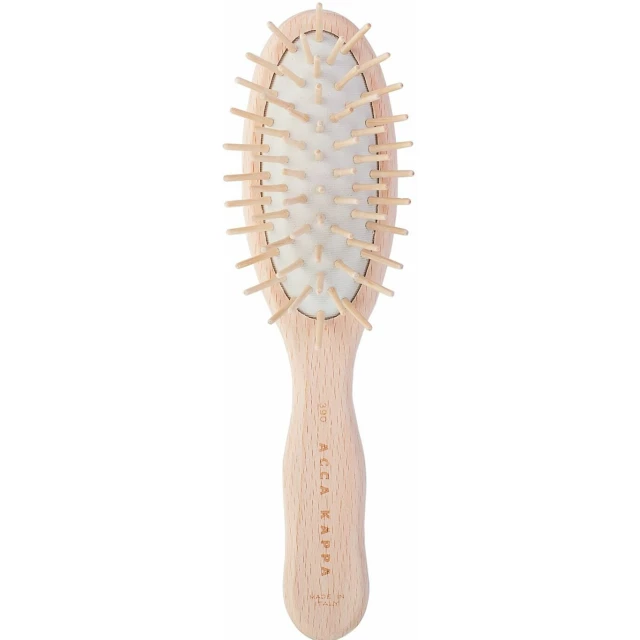 Щетка для волос дорожная пневматическая, с деревянными зубчиками (62390)