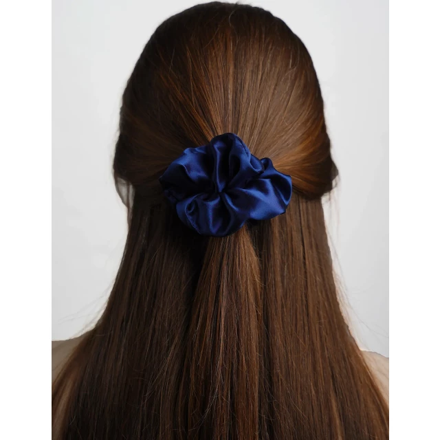 Шелковая резинка для волос Dark Blue L - изображение 3