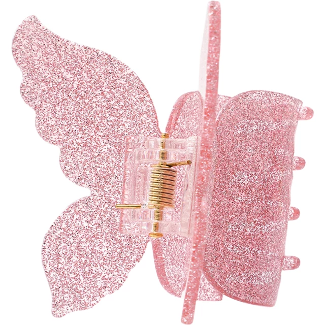 Заколка-краб для волос "Розовая бабочка" - изображение 2