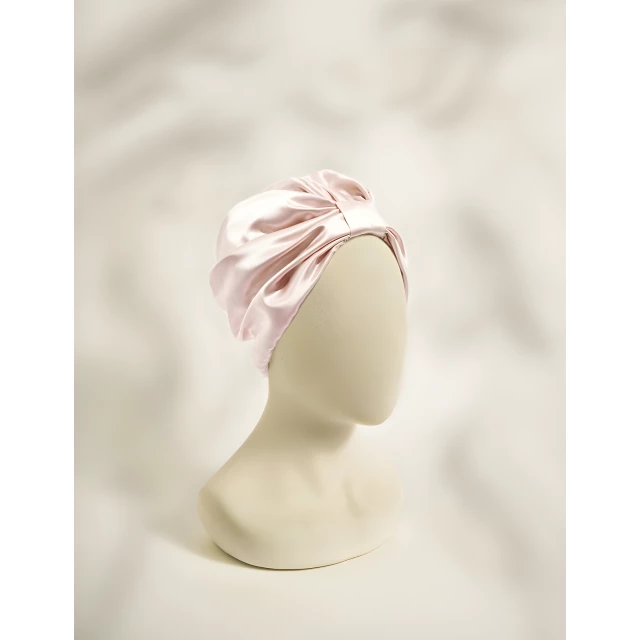 Шелковый тюрбан, цвет розовая пудра - изображение 2