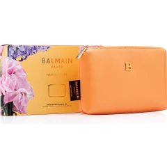 Лимитированная оранжевая  косметичка Balmain