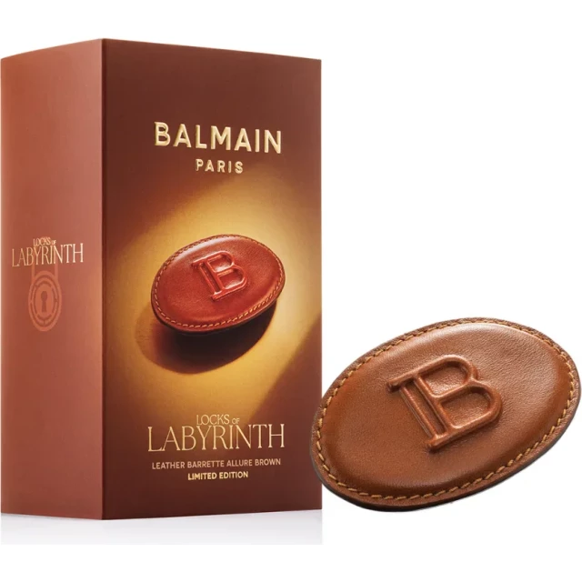 Заколка-автомат овальная кожаная, цвет шоколад "Путь к тайне" - изображение 2