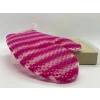 Мочалка рукавичка для тела, комбинированная, цвет пурпурная/белая полоска