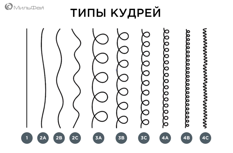 Типы кудрей, кудрявый метод, типы волос