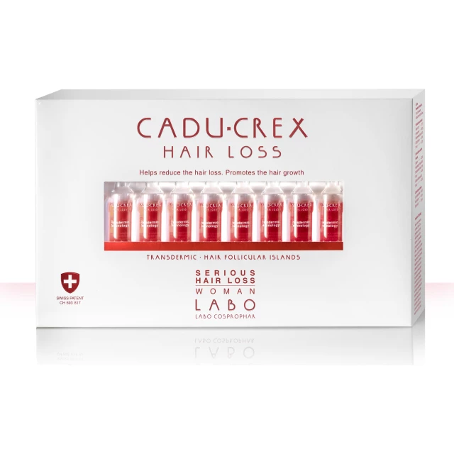 Купить Caducrex Serious ампулы против выпадения волос для женщин при обильном выпадении (20 ампул) (Crescina Cadu-Сrex Serious for Women 20) от бренда Crescina (Кресцина) | интернет-магазин Мильфей