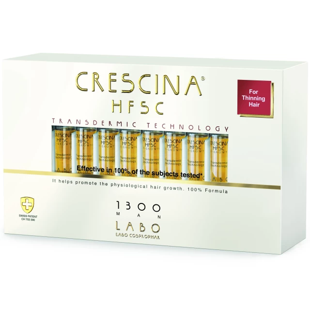 Crescina Transdermic HFSC 1300 для мужчин лосьон для возобновления роста волос (20 ампул)
