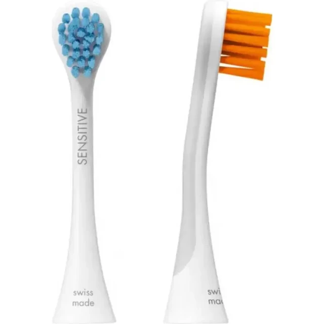 Набор насадок Senitive для звуковой зубной щетки Hydrosonic, голубой и оранжевый - изображение 2