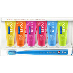 Be You набор 6 вкусов + зубная щетка Curaprox Kids 5500