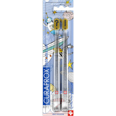 Набор ультрамягких зубных щеток Curaprox 5460 Ultra Soft (2шт.) Duo Hento Toto Edition 2022