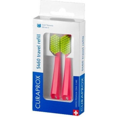 Сменные зубные щетки Curaprox CS 5460 Ultra Soft для дорожного набора, цвет ручки красный