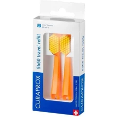 Сменные зубные щетки Curaprox CS 5460 Ultra Soft для дорожного набора, 2 шт, цвет ручки оранжевый
