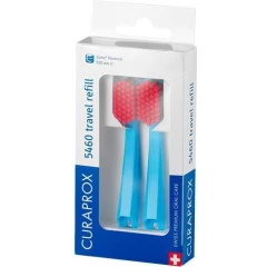 Сменные зубные щетки Curaprox CS 5460 Ultra Soft для дорожного набора, 2 шт, цвет ручки синий