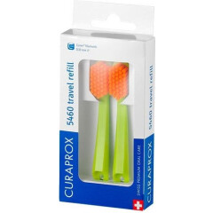 Сменные зубные щетки Curaprox CS 5460 Ultra Soft для дорожного набора, цвет ручки зеленый