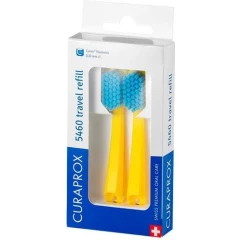 Сменные зубные щетки Curaprox CS 5460 Ultra Soft для дорожного набора, 2 шт, цвет ручки жетлый