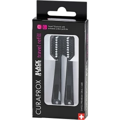 Сменные зубные щетки Curaprox для дорожного набора Black Is White