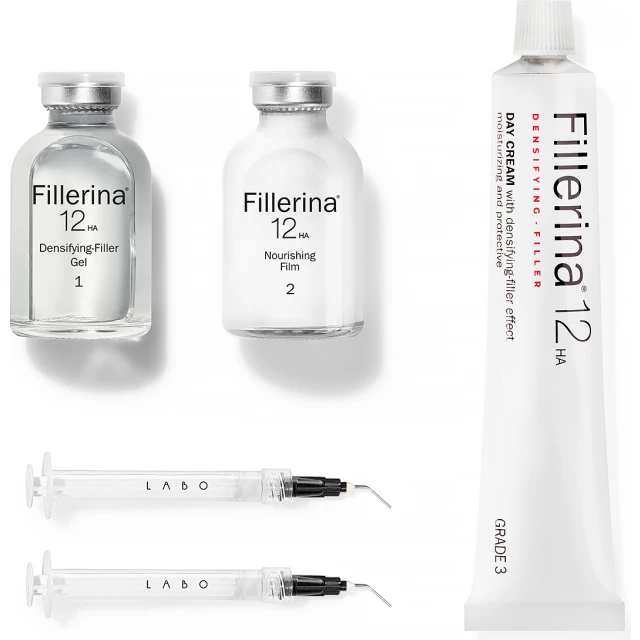 Дермо-косметический набор Fillerina 12HA Densifying-Filler + дневной крем, уровень 3 - изображение 2