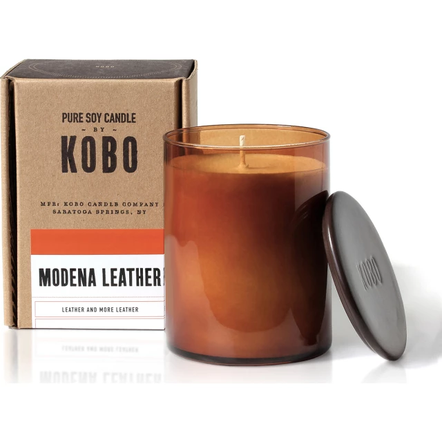 Большая свеча в стекле Modena Leather