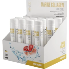 Жидкий морской коллаген и гиалуроновая кислота для кожи "Клубника" в шотах