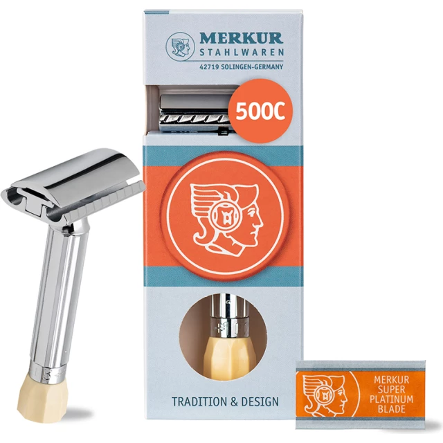 Cтанок Т- образный для бритья с регулировкой угла наклона лезвия 500C, глянцевое хромированное покрытие - изображение 4