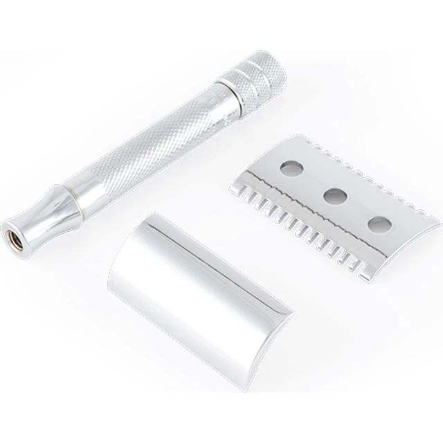 Cтанок Т- образный для бритья с зубчатым гребнем 15C, глянцевое хромированное покрытие - изображение 2