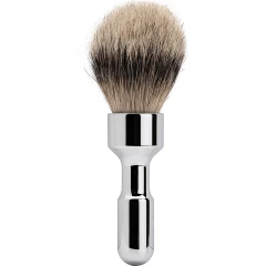 Помазок для бритья из натуральный барсучьего ворса, глянцевое хромированное покрытие