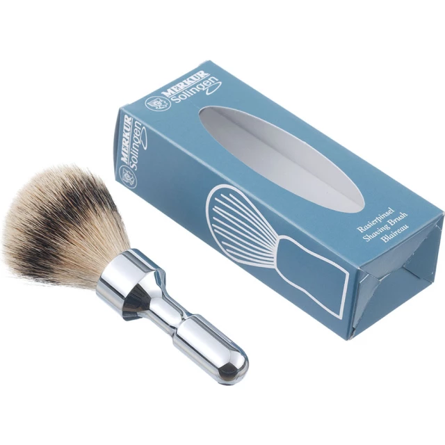 Помазок для бритья из натуральный барсучьего ворса, глянцевое хромированное покрытие - изображение 2