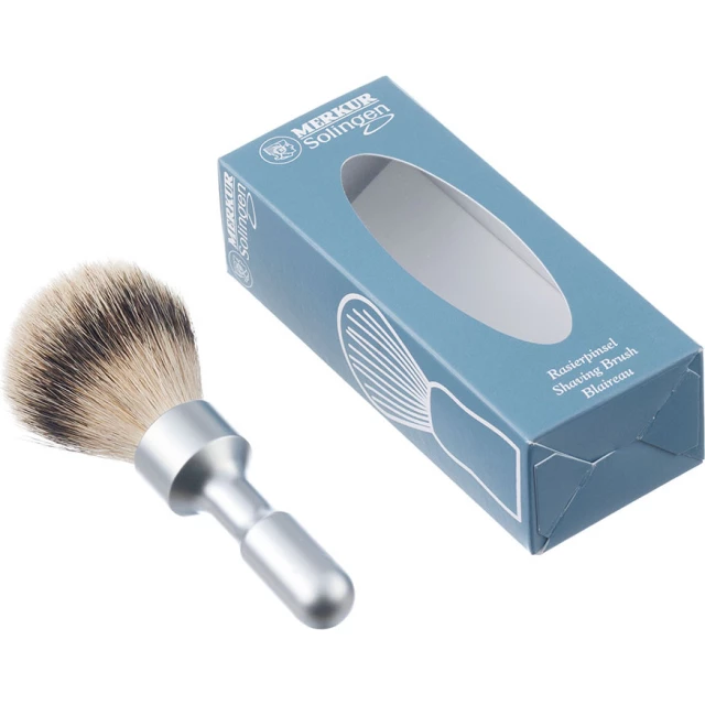 Помазок для бритья из натуральный барсучьего ворса, матовое хромированное покрытие - изображение 2