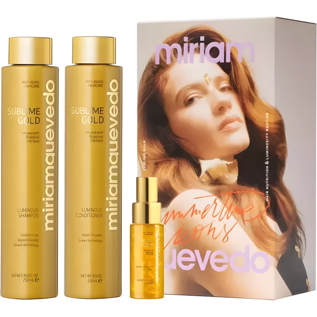 Купить золотой набор-люкс для питания и сияния волос (Sublime Gold Hair Nutrition & Luminosity Duo) от бренда MIRIAMQUEVEDO | интернет-магазин Мильфей