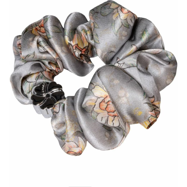 Комплект шелковых резинок для волос "Лазоревый цветок" светло-серый - изображение 2