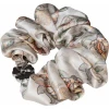 Комплект шелковых резинок для волос "Лазоревый цветок" жемчужно-белый