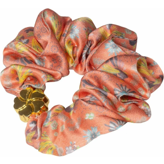 Комплект шелковых резинок для волос "Оммаж" розово-коралловый - изображение 2