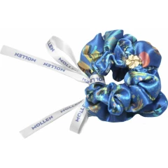 Комплект шелковых резинок для волос "Оммаж" васильково-синий