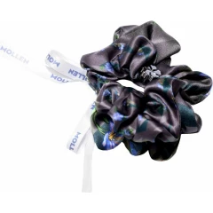 Комплект шелковых резинок для волос "Первоцвет" графитно-серый