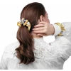Широкая шелковая резинка для волос "Оммаж", солнечно-желтая (в зип пакете)