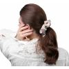 Широкая шелковая резинка для волос "Первоцвет", пудровая (в зип пакете)