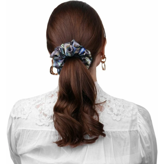 Широкая шелковая резинка для волос "Рассвет", графитно-серая (в зип пакете) - изображение 2