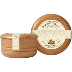 Крем для бритья "Мандорла" с ароматом миндаля, деревянная чаша