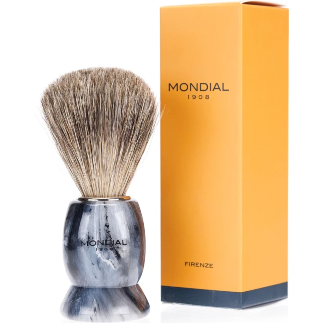 Помазок для бритья с ворсом барсука, серый мрамор - изображение 2