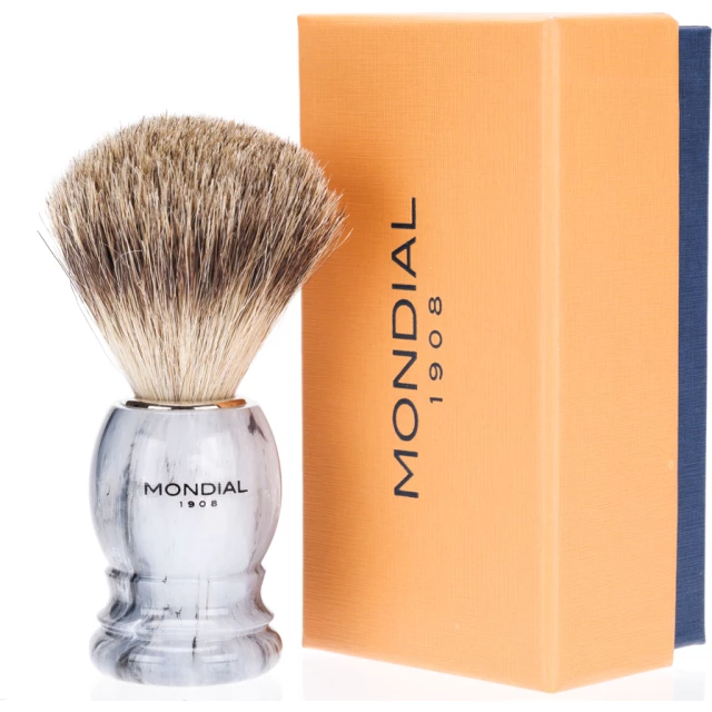 Помазок для бритья с ворсом барсука, серый - изображение 2