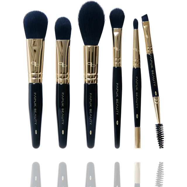 Набор кистей для макияжа в футляре, черный - изображение 2