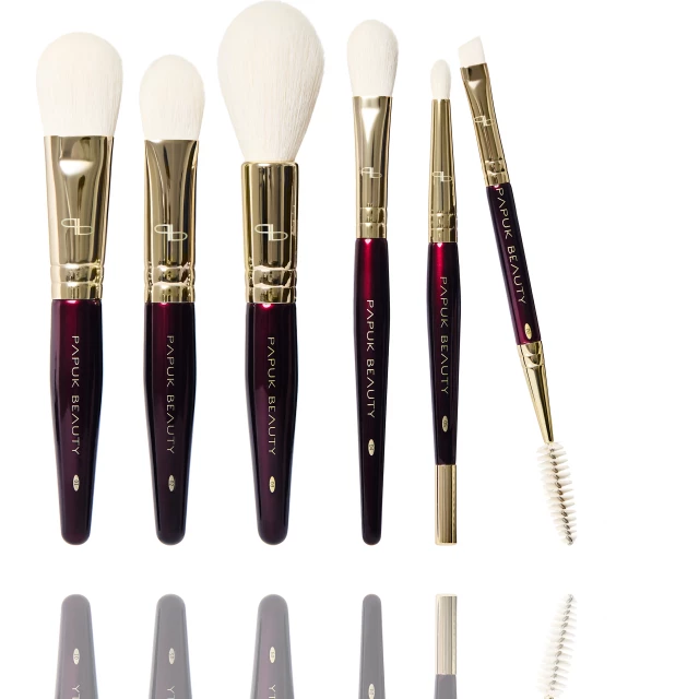 Набор кистей для макияжа в футляре, маджента - изображение 3