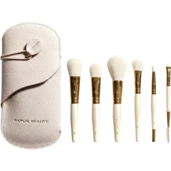 Набор кистей для макияжа в футляре, молочный