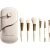 Набор кистей для макияжа в футляре, молочный