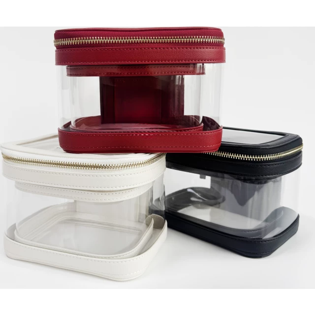 Набор маленьких прозрачных косметичек, черный - изображение 3