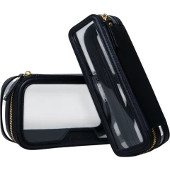 Набор прозрачных косметичек с пеналом, черный